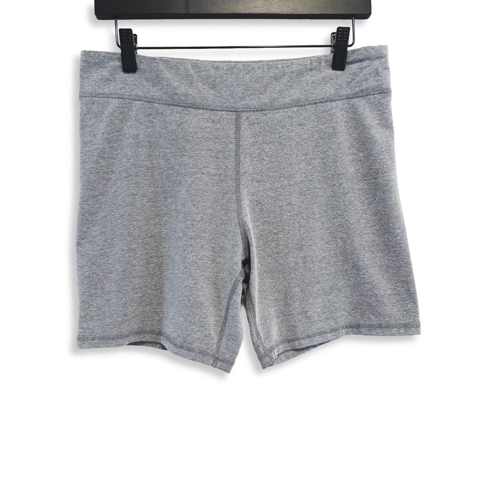 Athletic Works Biker Shorts Womens Large Gray Cotton Blend Activewear Yoga Gym